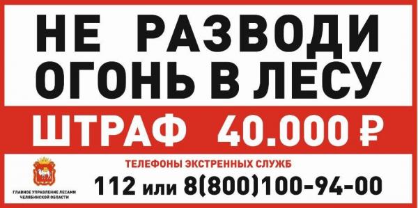 Главное управление лесами Челябинской области напоминает златоустовцам о соблюдении правил пожарной безопасности в лесу