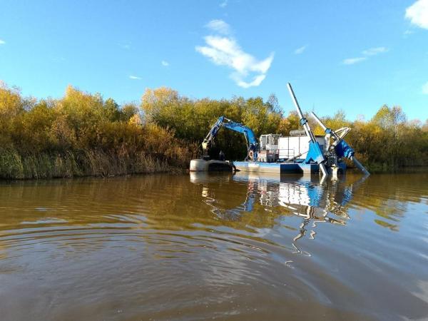 В этом году из городского пруда на реке Ай в Златоусте извлечено почти 75 тысяч кубометров ила